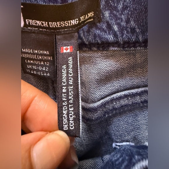FDJ Canada Suzanne Dark Blue Straight Leg Jeans Womens Size 14 French Dressing - Picture 12 of 14